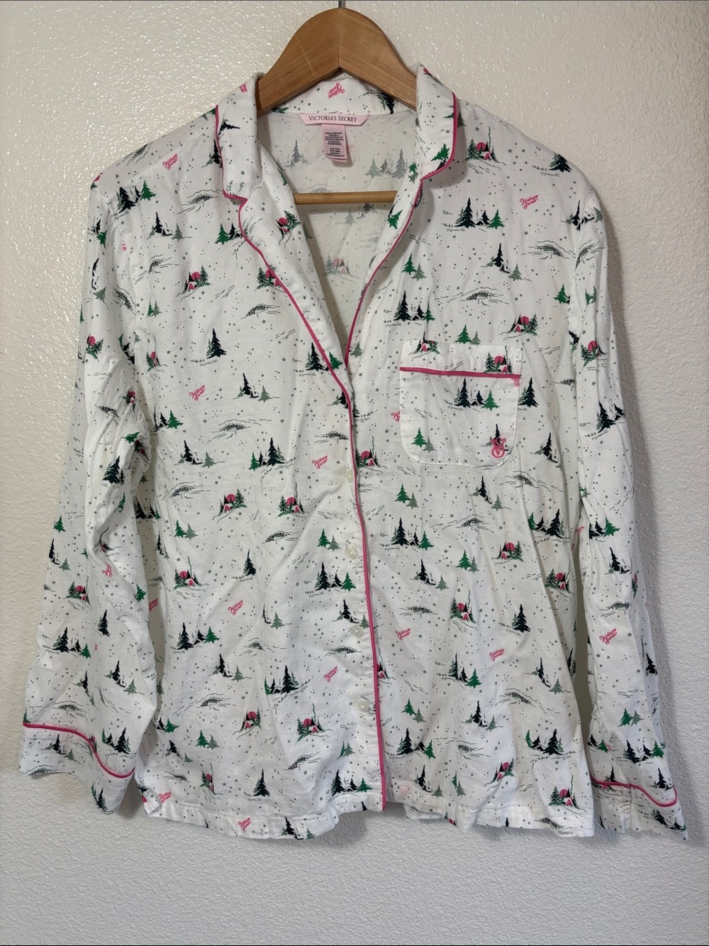Victoria’s Secret Flannel Whimsey Forest Scene Pajama Set Size Small | holiday | - Picture 6 of 8